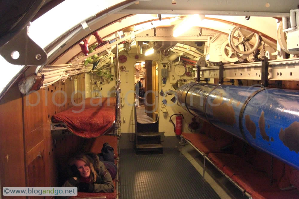 Laboe - U995, bunks in forward torpedo room